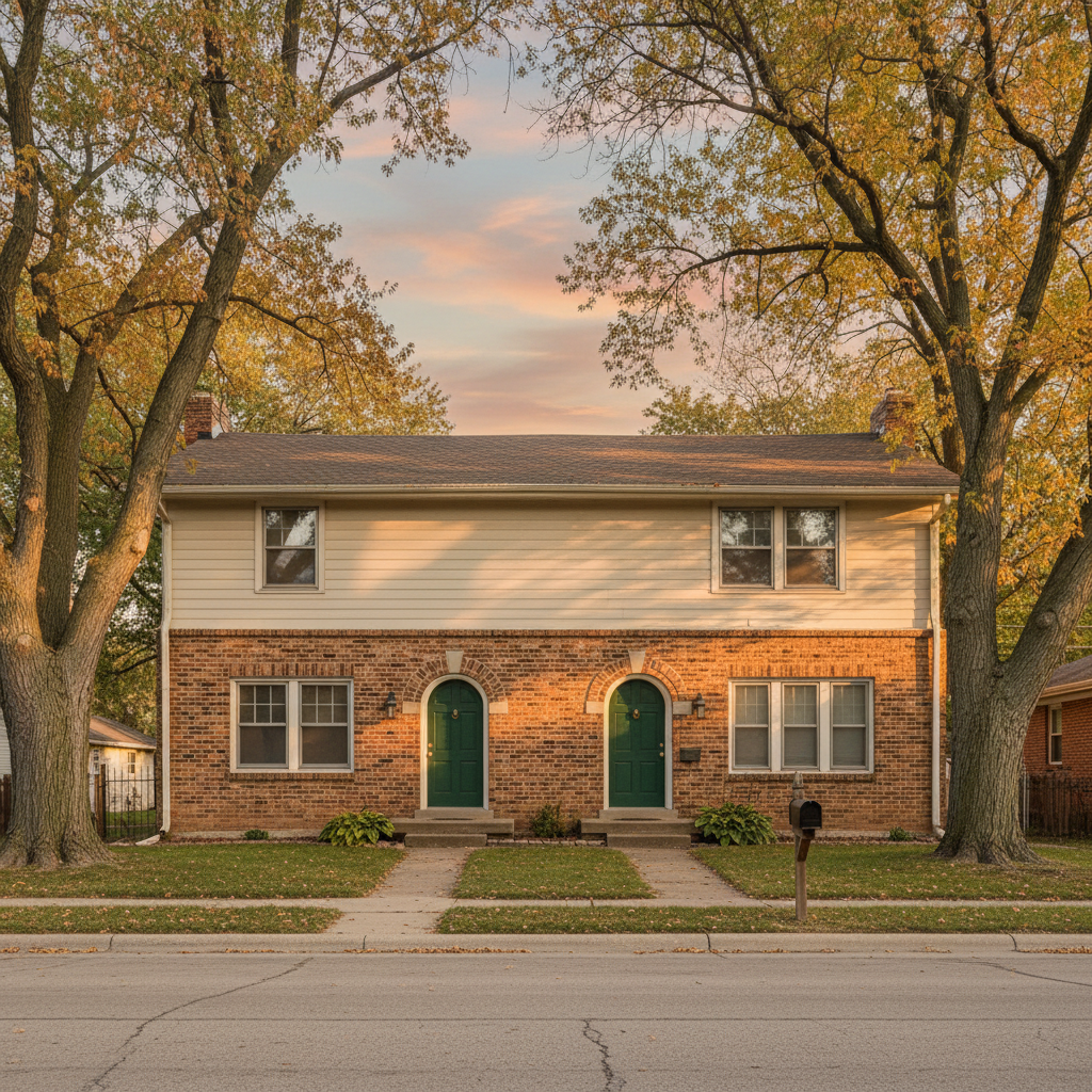 Well-maintained duplex exterior Sioux Falls